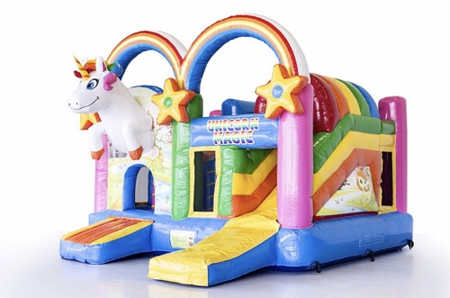 Hüpfburg Multiplay Einhorn mieten